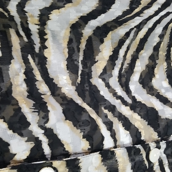Ruby Rd Zebra Print Button Down Jacket Blouse 12 Petite - Picture 3 of 7